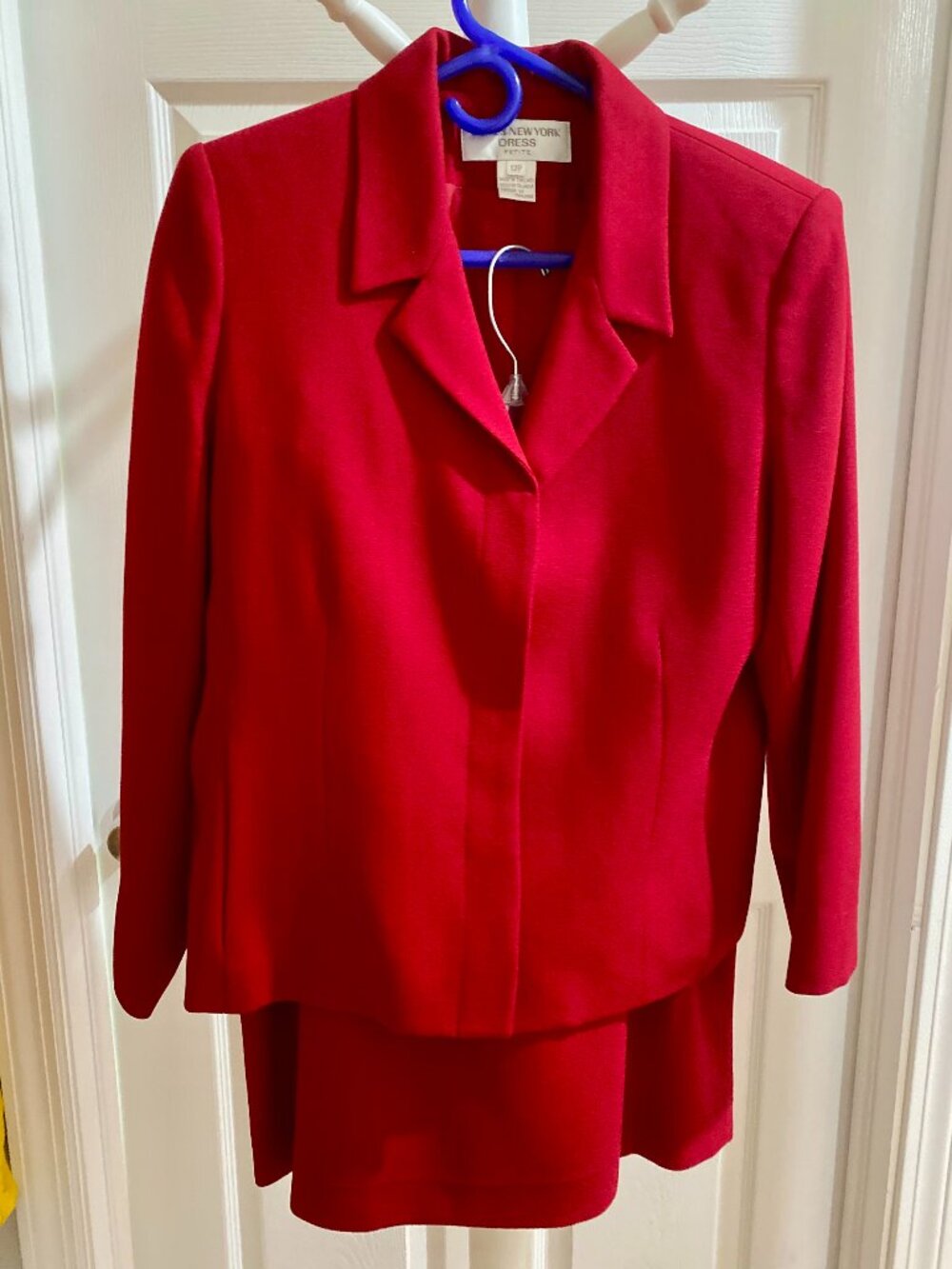 Jones New York 100% wool red suit size 12P